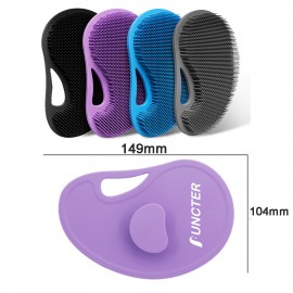 Logo Branded Oval Silicone Body Scrubber Shower Brush Body Exfoliator Body Cleansing