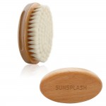 Logo Branded Wool Bristles Hair Brush- Wooden Handle