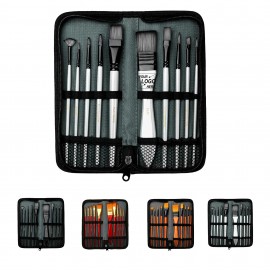 Custom Printed 10-Piece Paint Brush Set with Portable Case