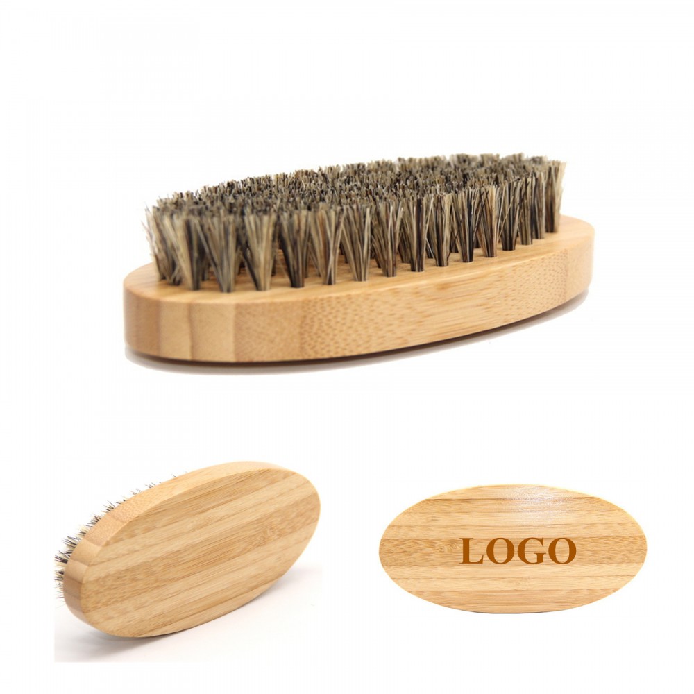 Bamboo Beard Brush Custom Imprinted