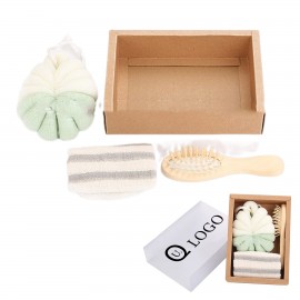 Bath Sponge Brush Set Logo Branded  Bath Sponge Brush Set Logo Branded