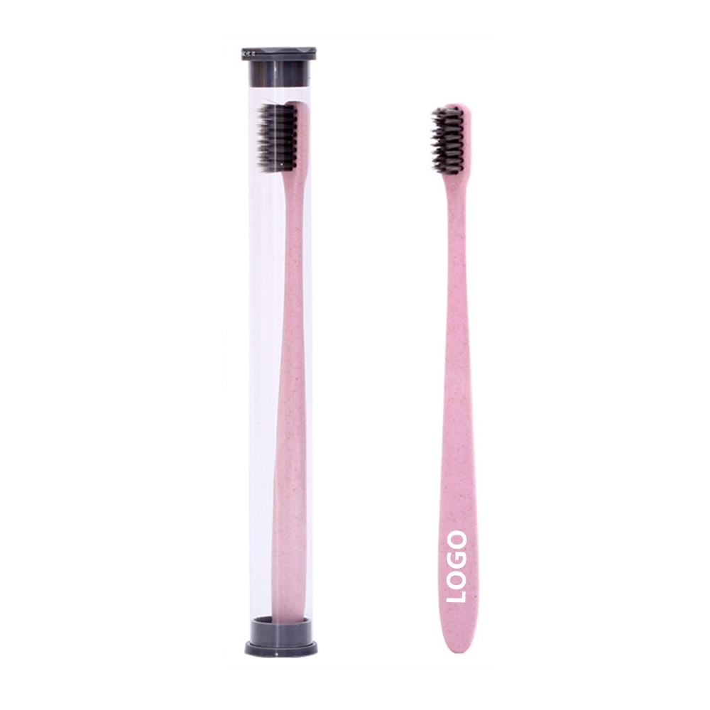 Logo Branded Wheat Straw Toothbrush Logo Branded Wheat Straw Toothbrush