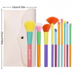10 - Piece Colorful Portable Makeup Brush Set with Envelope Bag Custom Imprinted