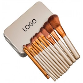 12PCS Cosmetic Makeup Brush Kit w/ Case Custom Imprinted