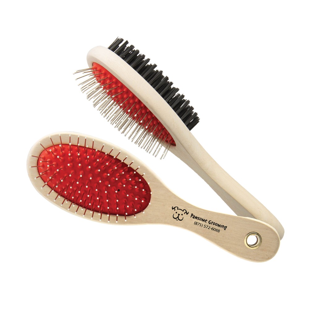 Logo Branded Dual-Sided Pet Brush Logo Branded Dual-Sided Pet Brush