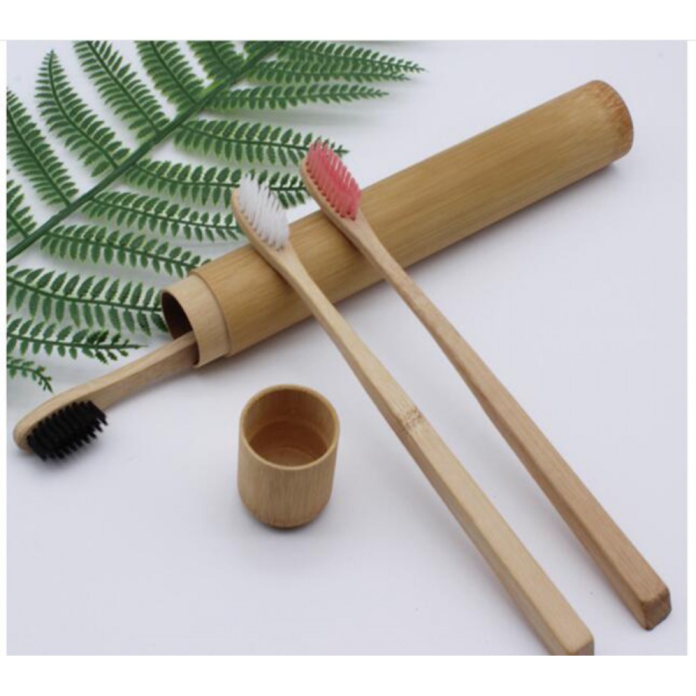 Logo Branded Bamboo Charcoal Toothbrush Biodegradable Holder Case Logo Branded Bamboo Charcoal Toothbrush Biodegradable Holder Case