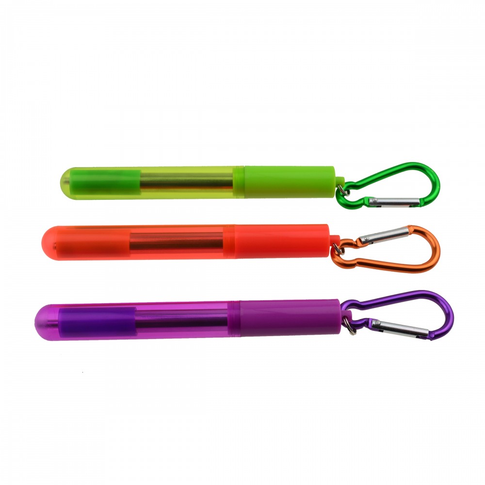 Foldable Drinking Straw With Straw Brush Logo Branded