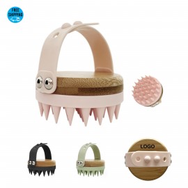 Logo Branded Bamboo & Silicone Shower Brush  Logo Branded Bamboo & Silicone Shower Brush