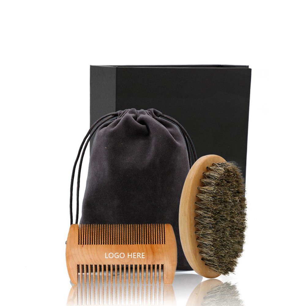 Logo Branded Men Brush And Comb Kit