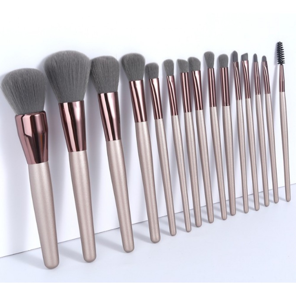 Custom Printed 15 Pieces Makeup Brush Set Kit Custom Printed 15 Pieces Makeup Brush Set Kit