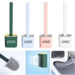 Custom Printed Wall-Mounted Silicone Toilet Brush With Long Handle