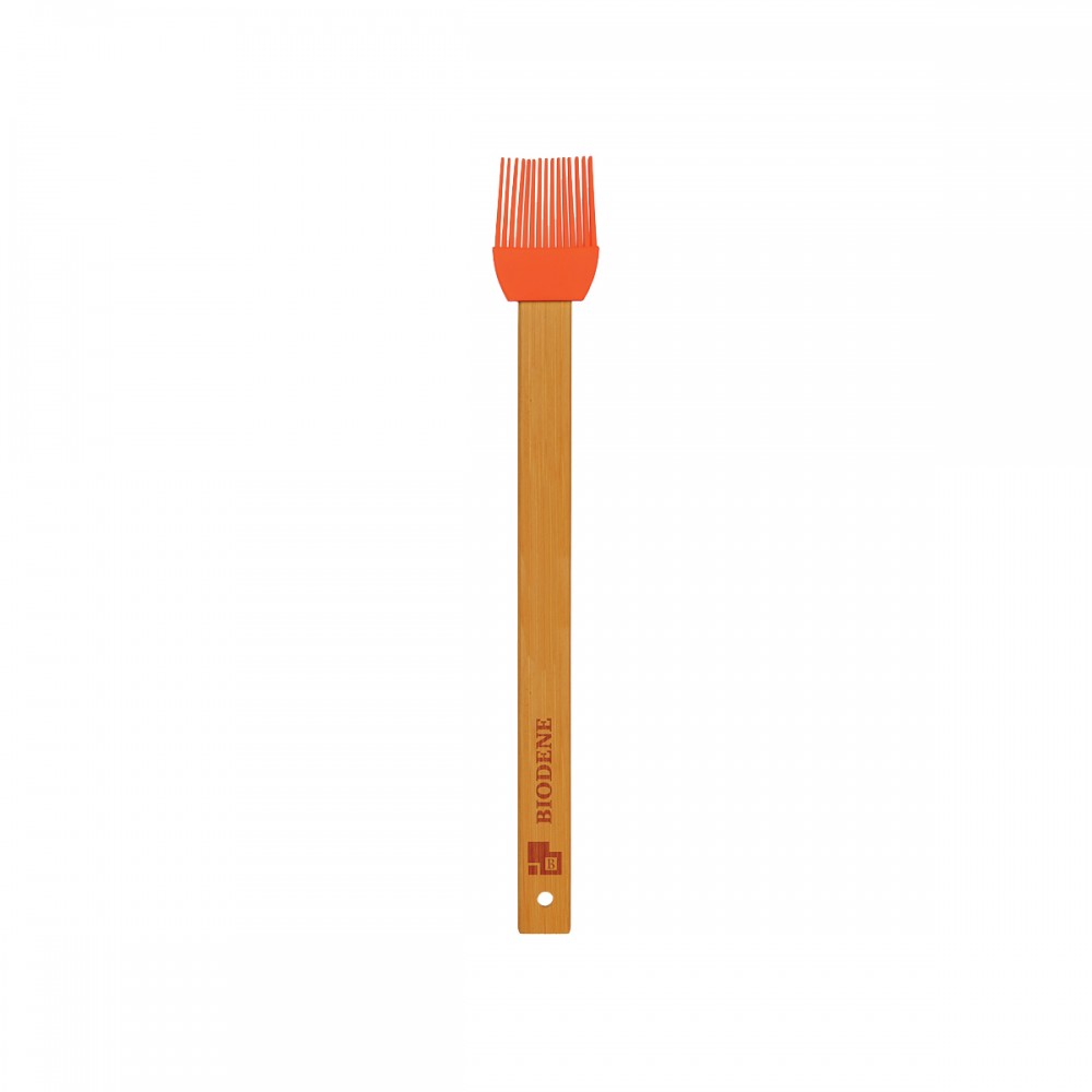 11" Red Silicone Baster Brush w/ Bamboo Handle Custom Printed