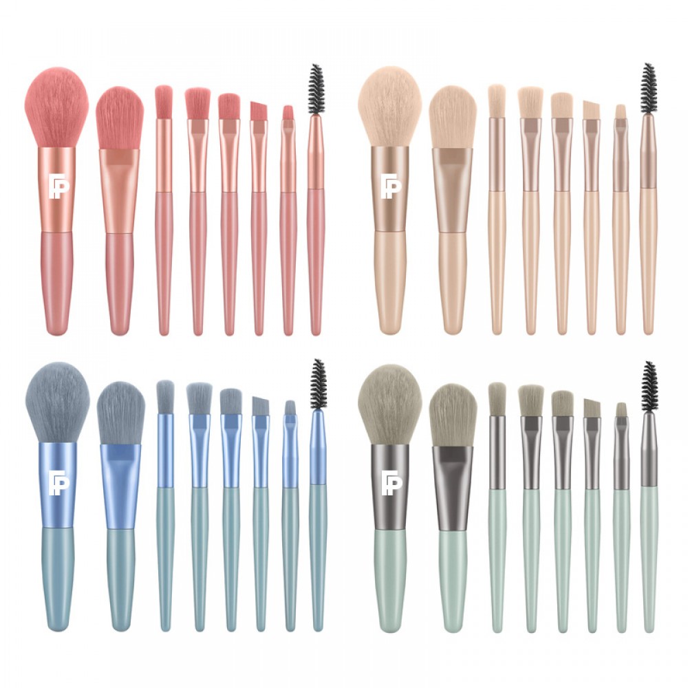 Custom Printed 8-Piece Wooden Makeup Brush Kit Custom Printed 8-Piece Wooden Makeup Brush Kit