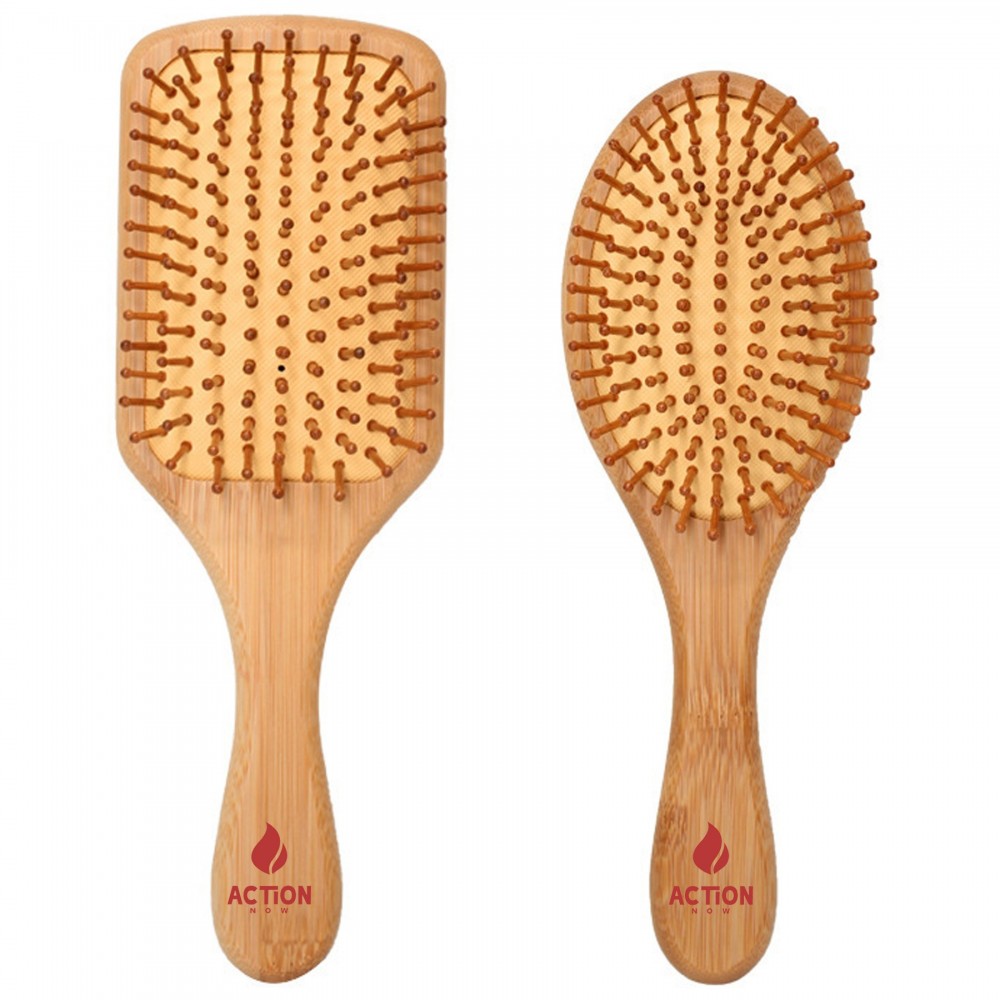 Custom Imprinted Bamboo Wooden Hairbrush
