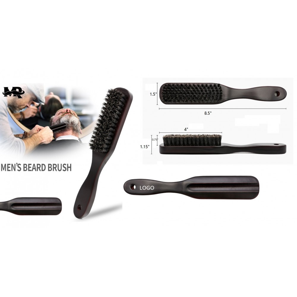 Custom Printed Bristle Beard Comb Brush for Men- Customized logo