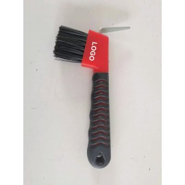 Custom Imprinted Horse Hoof Pick Brush with Soft Touch Rubber Handle