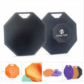Custom Imprinted Octagon Silicone Body Scrubber Shower Brush Body Exfoliator Body Cleansing