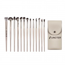 Glamour Gold Cosmetic Brush 13-Piece Set With PU Bag Logo Branded