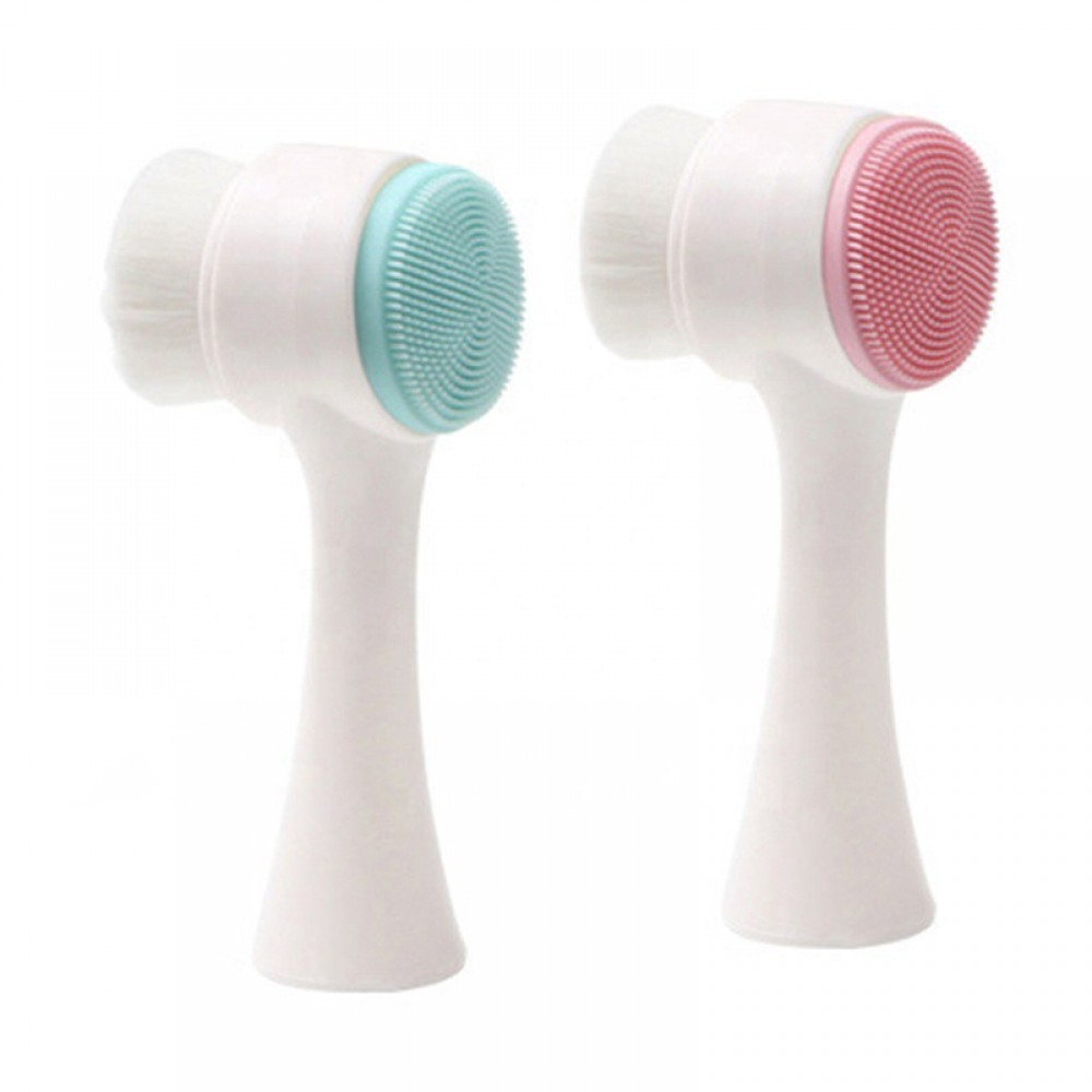 Custom Printed 2 in 1 Face Brush Double Sided Facial Cleansing Brush