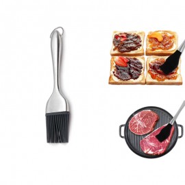 Stainless Steel Hollow Handle Silicone Brush Logo Branded  Stainless Steel Hollow Handle Silicone Brush Logo Branded