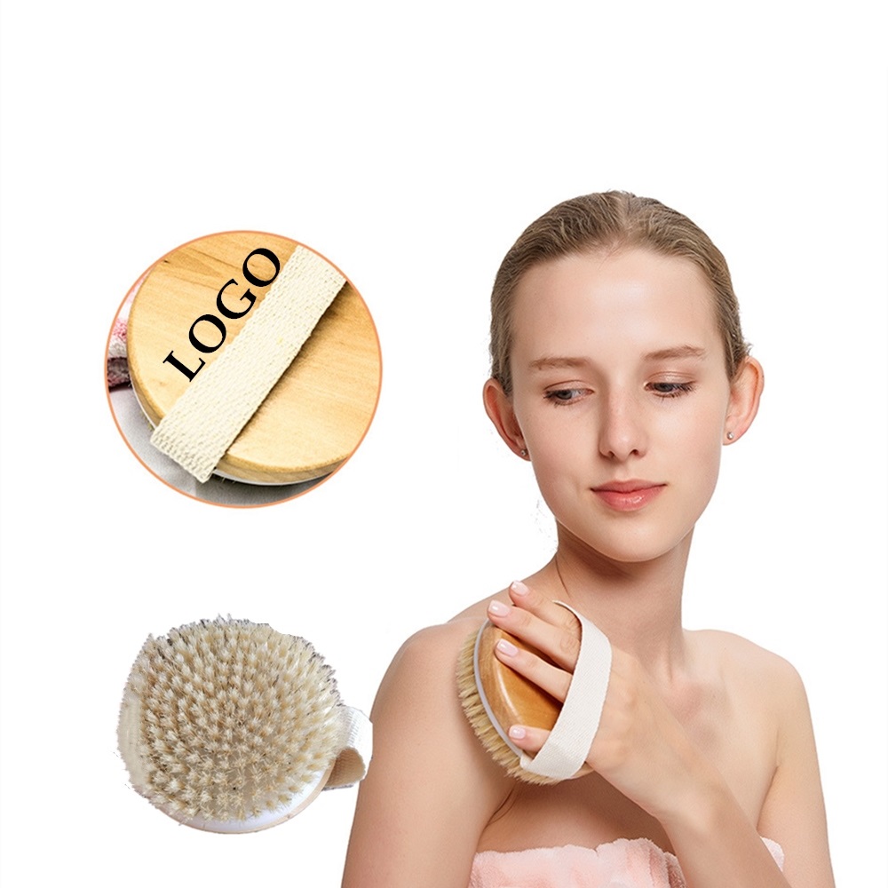 Custom Printed Natural Bristle Wooden Bath Brush Custom Printed Natural Bristle Wooden Bath Brush