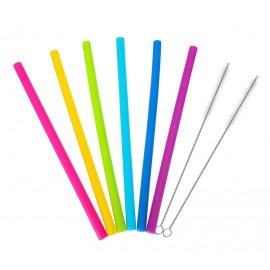 Reusable Silicone Straws Brush Logo Branded
