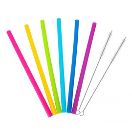 Reusable Silicone Straws Brush Logo Branded  Reusable Silicone Straws Brush Logo Branded