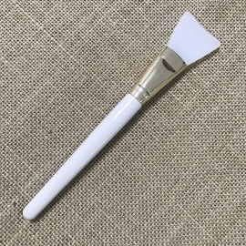 White Wood Handle Silicone Face Mask Applicator Face Mud Mask Brush Long Style Custom Imprinted