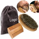 Logo Branded Mustache Brush And Comb Kit