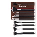 Custom Imprinted 12 Pieces Makeup Brush Set Kit With Bag