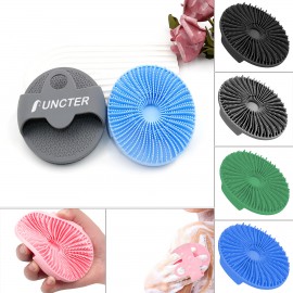 Circular Silicone Body Scrubber Shower Brush Hexagon Body Exfoliator Body Cleansing Custom Imprinted