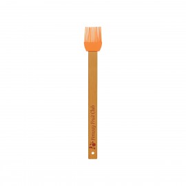 Custom Printed 11" Orange Silicone Baster Brush w/ Bamboo Handle