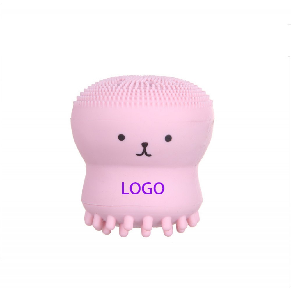 Soft Octopus Shape Massage Silicone Facial Cleaning Brush Logo Branded Soft Octopus Shape Massage Silicone Facial Cleaning Brush Logo Branded