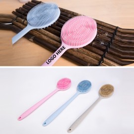 Custom Imprinted Silicone Massage Long Handle Bath Brush