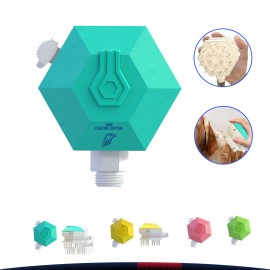 Logo Branded Hexagon Pet Shampoo Brush  Logo Branded Hexagon Pet Shampoo Brush