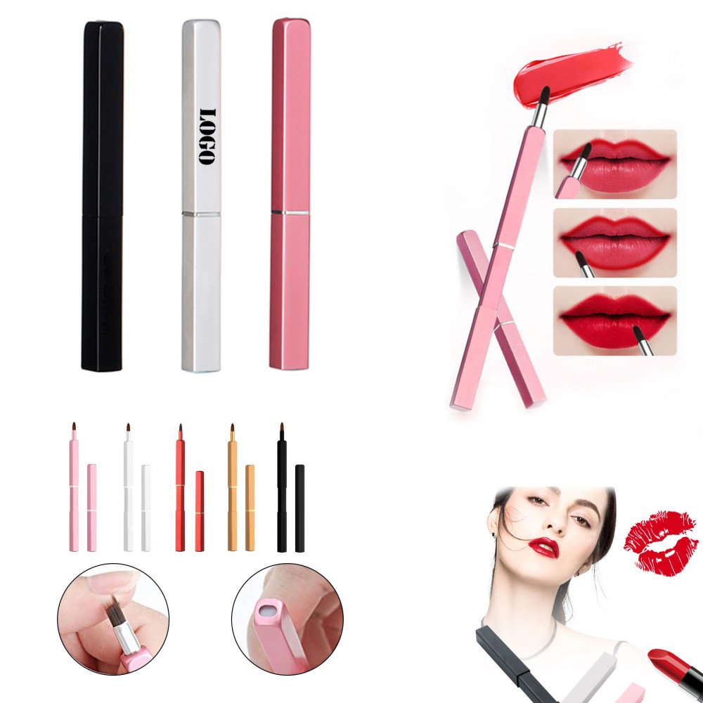 Logo Branded Lip Brush Applicators/Retractable Lipstick Brushes