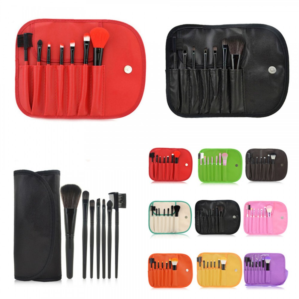 Custom Printed Cosmetic Makeup Brush Kit with Pouch Custom Printed Cosmetic Makeup Brush Kit with Pouch