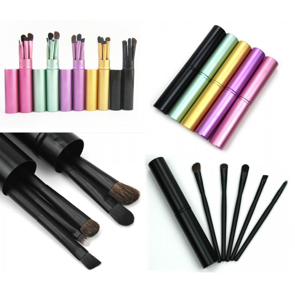 Custom Printed 5pcs Makeup Brushes With Cylinder Case