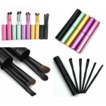Custom Printed 5pcs Makeup Brushes With Cylinder Case