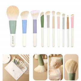Custom Imprinted 10 - Piece Portable Makeup Brush Set with Envelope Bag