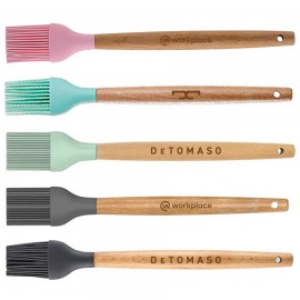 Silicone Kitchen Brush with Wooden Handle, Optional Cooking Utensil Set Custom Imprinted