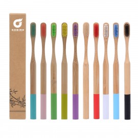 Logo Branded Bamboo Round Handle Toothbrushes