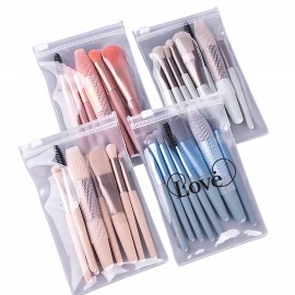 Logo Branded 8 Pcs Pro Makeup Set Cosmetic Brushes