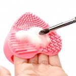 Custom Printed Heart-Shaped Silicone Brush Cleaning Pad