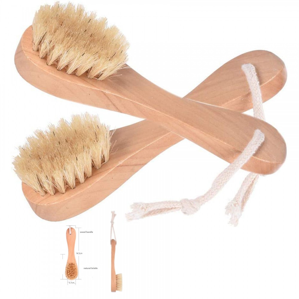 Natural Bristles Wooden Face Cleaning Brush Logo Branded