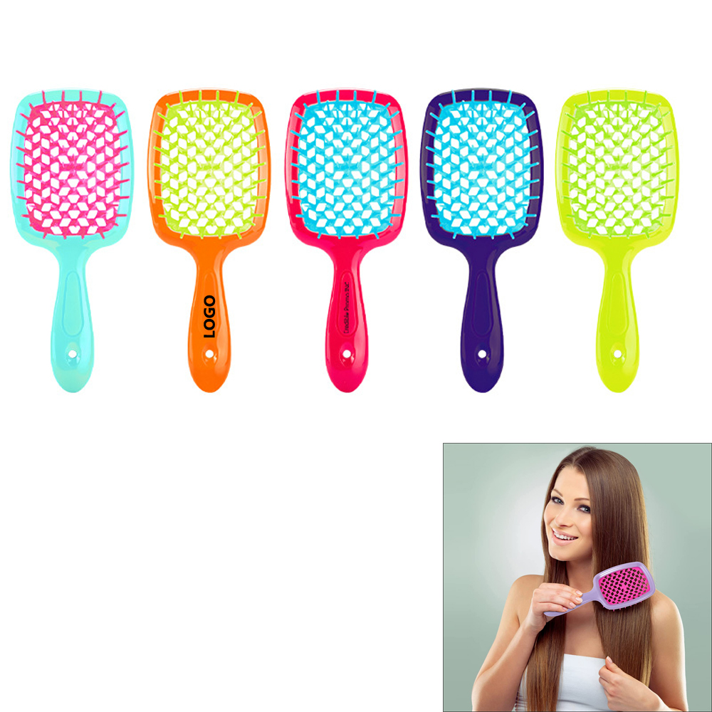 Hollow Detangling Brush Massager Curl Comb For Women Logo Branded