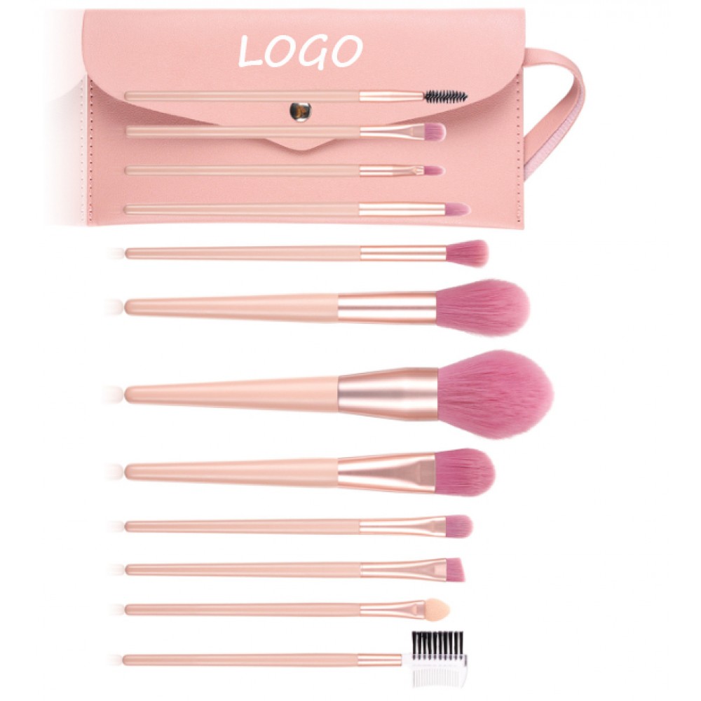 Custom Imprinted 12 Pieces Makeup Brush Set Kit With Bag Custom Imprinted 12 Pieces Makeup Brush Set Kit With Bag