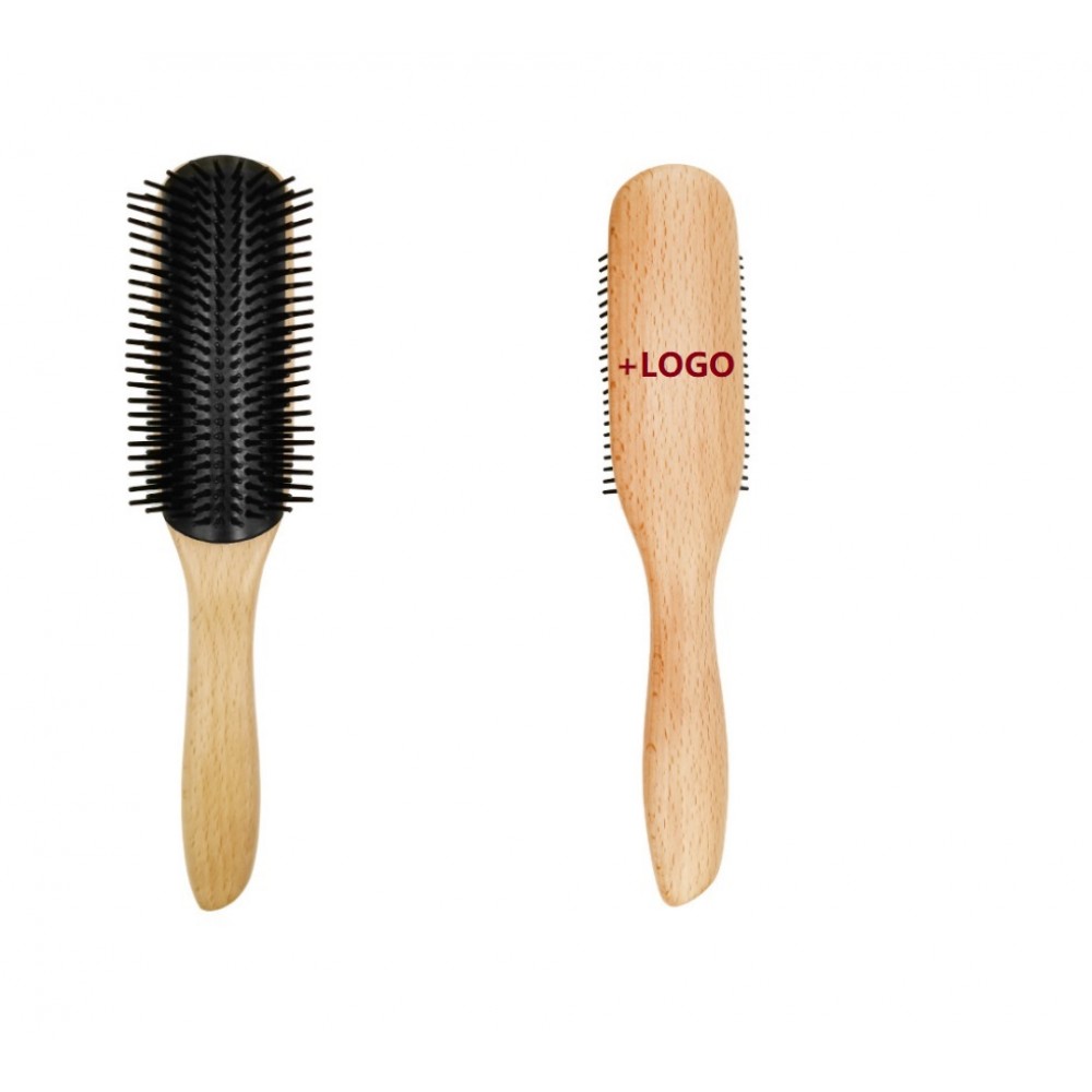 Custom Imprinted Nature Beech Wooden Hair Comb- Customized logo