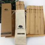 Bamboo Drinking Straw With Cotton Pouch Logo Branded