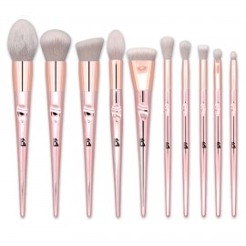 Plastic Handle Cosmetic Brush Set Logo Branded